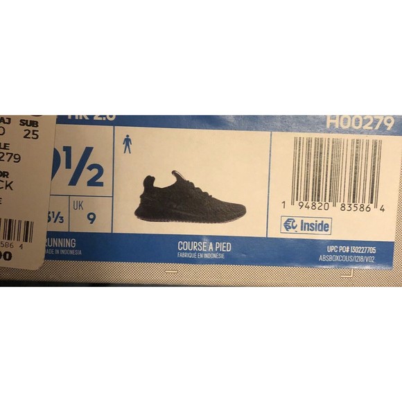 adidas Men's Kaptir 2.0 Running Shoes Black/Black/Carbon H00279 Sz 9.5 - Picture 7 of 7